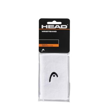 Imagem de HEAD Pulseira unissex para adultos de 12,7 cm com faixa de suor para mulheres e homens de 12,7 cm com absorção de suor branca, branca, tamanho padrão EUA