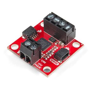 Imagem de SparkFun Qwiic Motor Driver I2C Plug and Play Breakout sem necessidade de solda para controlar pequenos motores CC 1,2A unidade de estado estável por canal 1,5A pico 2 canais vermelho
