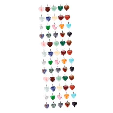 Imagem de NUOBESTY Miçangas 60 Peças acessórios pendentes cristais de amor colar de coração artesanato kraft pedras de coração DIY acessórios de pulseira natural Material joalheria gema pingente