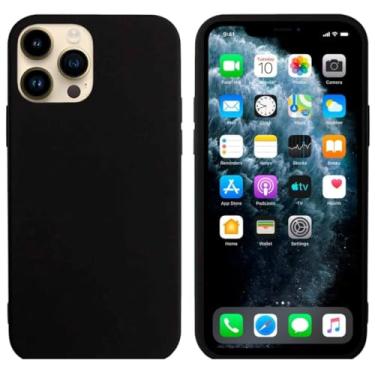 Imagem de Capinha PRETA Compatível Com IPhone De TODAS AS LINHAS Escolha Seu modelo, Flexivel, Tecnologia anti impacto, Encaixe Preciso, Lavável, Aveludada com design PREMIUM (14 Pro)