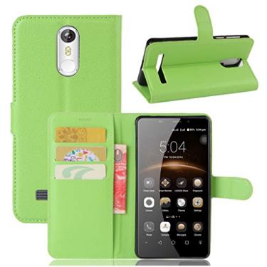 Imagem de LEAGOO M8 Capa, carteira flip de couro PU premium com compartimento para cartão, suporte e fecho magnético [capa interior TPU à prova de choque] Compatível com LEAGOO M8