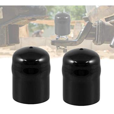 Imagem de LITEMATIRA Capa Protetora Impermeável para Bola de Engate de Reboque - Moderno, Preta, PVC - Tamanho 5 cm ou 6 cm - 2 Capas