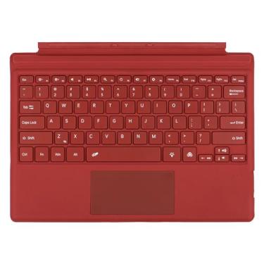 Imagem de Zoof Capa tipo para Microsoft Surface Pro Generation 7 + 7 6 5 4 3 teclado portátil fino sem fio com touchpad tablet teclado - vermelho papoula sem luz de fundo