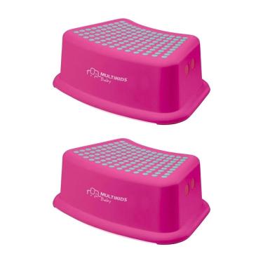 Imagem de Kit 2 degrau step infantil antiderrapante banquinho formato