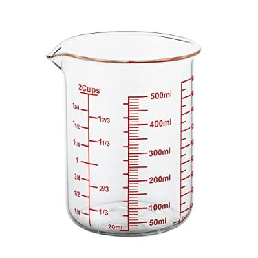 Imagem de Ackers BORO3.3 Copo Medidor de Vidro Borossilicato Alto, Bico em Forma de V, 500 ml (473 ml, 2 Xícaras), Transparente