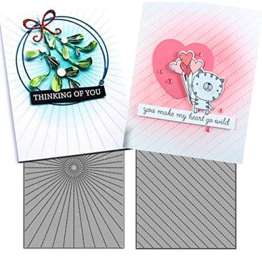 Imagem de Ammsochy Moldes de Corte Retangulares Estênceis de Metal Ferramentas de Scrapbooking Artesanato DIY Modelo de Gravação de Aço Carbono para Fazer Cartões de Papel, Artes de Álbum Suprimentos de Artesanato (Marcas e Listras diagonais)
