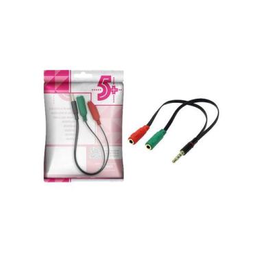 Imagem de Adaptador de Audio P3 Para 2P2 20cm Preto Headset Gamer Fone e Microfo