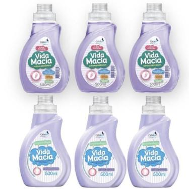 Imagem de Kit Vida Macia: 3 Un Lava Roupas 500Ml + 3 Un Amaciante - Casa Km