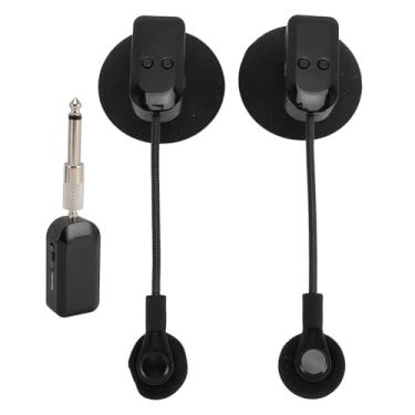 Imagem de Microfone de Flauta Sem Fio, Captação de Som Precisa, Design de Rotação de 360° para Instrumentos de Sopro, Com Montagem Antichoque para Guitarras, Violinos, Acordeões, Recepção