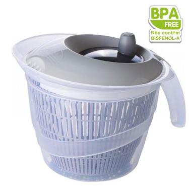Imagem de Secador de Salada Com Tampa Giratória Centrifuga de Saladas - plasutil