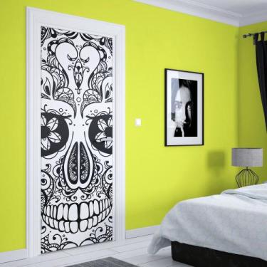 Imagem de Adesivo de Porta Caveira 03 - Império da Impressão, G - 90cm x 210cm