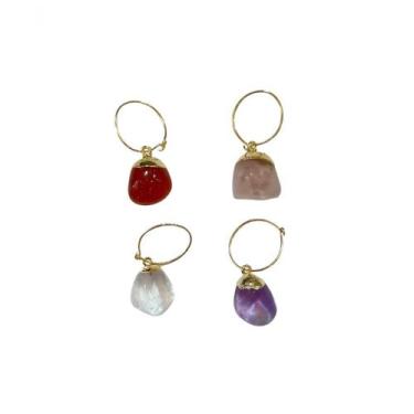 Imagem de Kit 4 Marcadores de Taça Pedras Roladas - Charm Decor