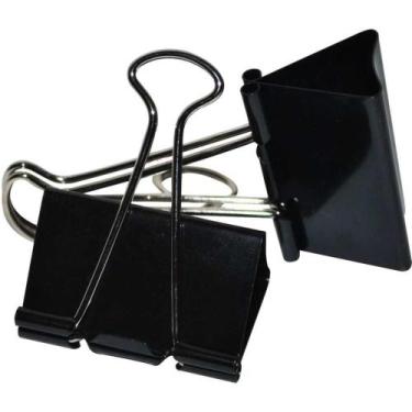 Imagem de Prendedor de Papel Jocar Binder 51MM Preto - Pote com 12 Unidades - Le