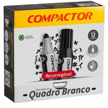 Imagem de Pincel Quadro Branco QB Recarregável Preto - Caixa com 12 Unidades - C