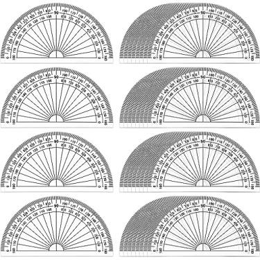 Imagem de Zonon Transferidor de plástico transparente de 100 peças, conjunto de transferidores matemáticos a granel de 100 graus, transferidor geométrico, ferramentas de desenho para sala de aula, indústria de