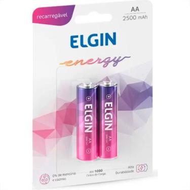 Imagem de Pilha Elgin Recarregavel Aa Pequena Cartela Com 2 Pecas