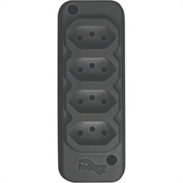 Imagem de Tomada Barra Techna Quadrupla 2Polos+T 10A Preto