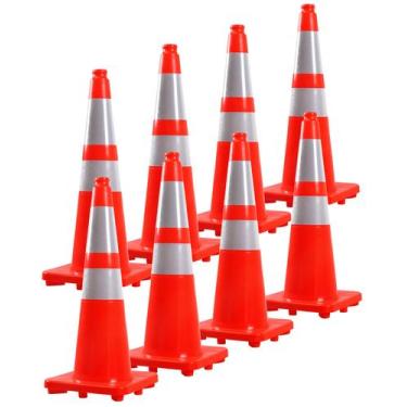 Imagem de Cones de Trânsito OrangeStar - 8 Peças de 28 Polegadas com Refletores 