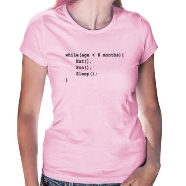 Imagem de Baby Look Eat Poo Sleep Código - Foca na Moda, Rosa bebê, G