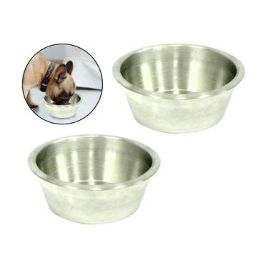 Imagem de kit 2 Comedouros Elevados Alumínio Para Cães e Gatos Morapet