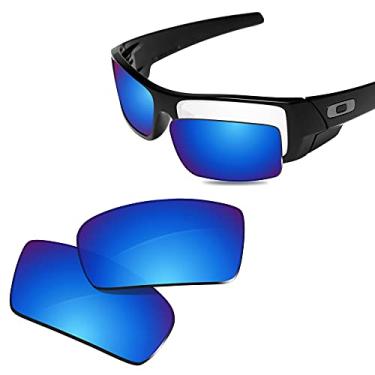 Imagem de Glintbay Lentes de óculos de sol de substituição 100% precisas para Oakley Gascan OO9014 - Espelhado azul gelo polarizado