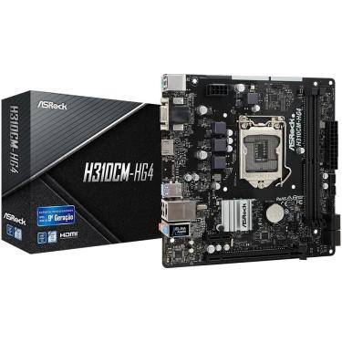 Imagem de Placa Mae Asrock H310CM-HG4 1151/DDR4/HDMI/VGA/mATX - 9Ger - PN # H310CM-HG4 - 9 Ger