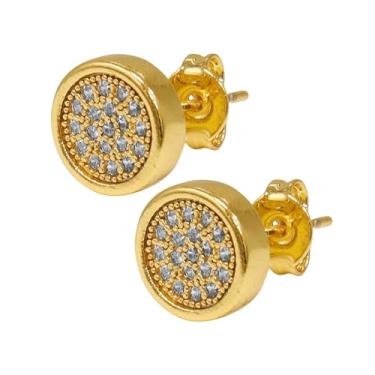 Imagem de Brinco Neymar De Moeda Antiga Banhado A Ouro 18k - Redondo Cravejado