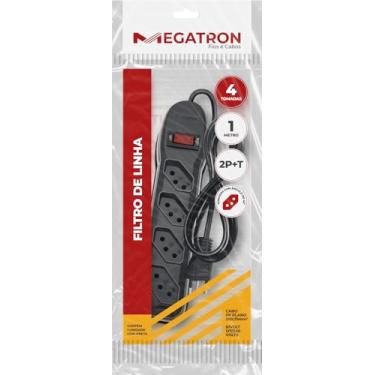 Imagem de Filtro de linha de 4 tomadas 2p+T circuit Breaker Bivolt preto