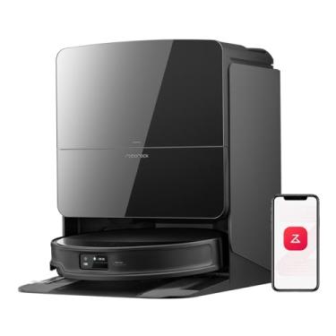 Imagem de roborock Robô aspirador e esfregão Saros 10R, sucção potente, zero emaranhamento, ultra fino, tecnologia de elevação FlexiArm para carpete e piso, limpeza de cantos e bordas, autoesvaziamento, secagem