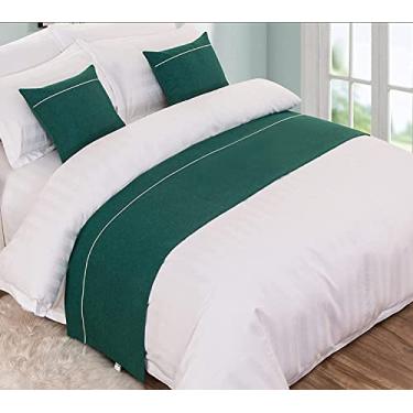 Imagem de Cachecol de corredor de cama de hotel para cama king size, luz de luxo, qualidade sólida, decoração de cama sem desbotamento, protetor de colcha, mantas macias para pés da cama, toalha de cauda para