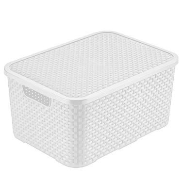 Imagem de Caixa Organizadora 3,5l Micro Rattan Com Tampa E Pegadores Laterais Qu