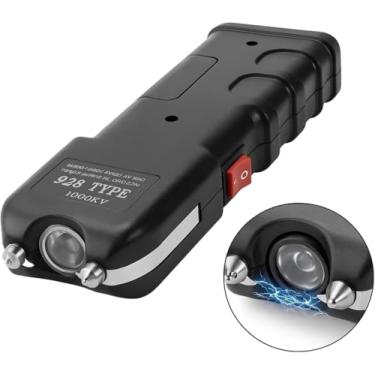 Imagem de Lanterna Taser de Choque Elétrico Portátil, Autodefesa, com Estojo e Cabo Carregador, Preto