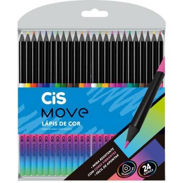Imagem de Lápis De Cor Triangular Cis Move 24 Cores - Sertic