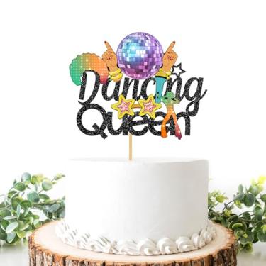 Imagem de Dancing Queen Cake Topper, Back in 50s 60s 70s 80s 90s - Disco Ball Mamma Mia Bachelorette Party Decorations for Birthday Bridal Shower Wedding Party