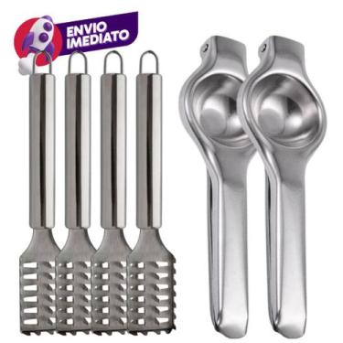 Imagem de Kit Escamador Removedor Escama Descamador Peixe E Espremedor Amassador