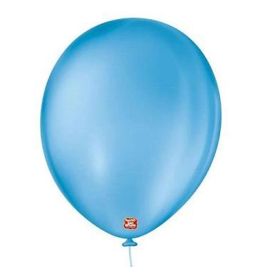 Imagem de Balão de Festa Látex Liso - Azul Turquesa - 50 Unidades - Balões São R