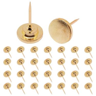 Imagem de S SYDIEN Pinos planos de pressão 30 peças, tachas douradas para parede, tachinhas para quadro de avisos, pendurar fotos, material escolar de escritório, decoração de Natal
