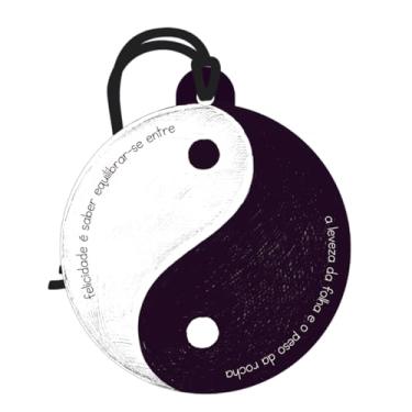 Imagem de Mini Placa Decorativa Tag Redonda em MDF Yin Yang 8x9 (Com Texto)