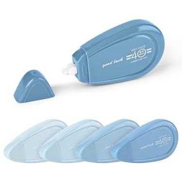 Imagem de Valtiner 5 fitas corretivas brancas, fita corretiva fofa de 80 metros para correções instantâneas, aplicador fácil de usar para material de escritório e escola (azul)