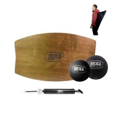 Imagem de Skill Board Mini Prancha De Equilíbrio Madeira Para Adultos, Do Iniciante Ao Profissional, Incluindo Treinador, Todos Os Esportes, Academia, Mesa Apoio, 2 Bolas Fitness, Bomba Bola E Mais