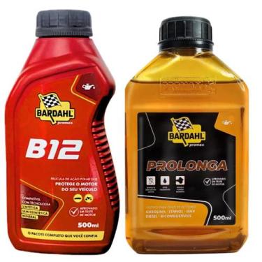 Imagem de Kit - Aditivo B12 Plus 500ml + Aditivo Prolonga 500ml Motor - Bardahl