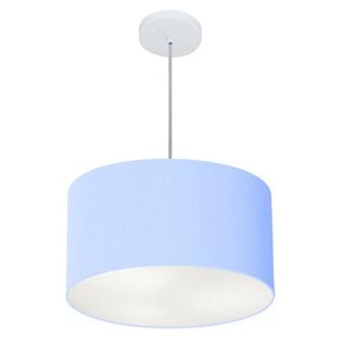 Imagem de Lustre Pendente Cilíndrico Md-4099 Cúpula em Tecido 40x25cm Azul Bebê - Bivolt