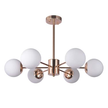 Imagem de Pendente Dourado com Globos Branco 6E27 70cm 15764-PL
