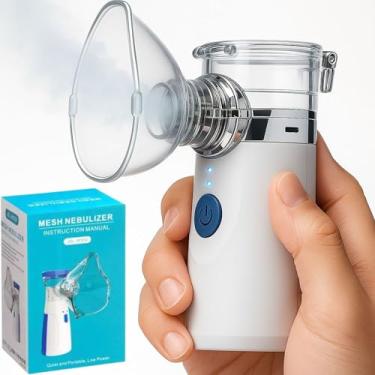 Imagem de Nebulizador Portátil Ultrassônico, Recarregável USB, Silencioso, para Adultos e Crianças, com Máscara