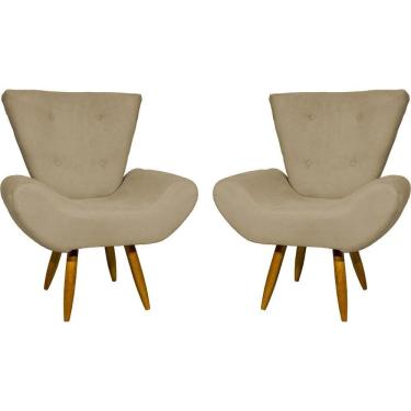 Imagem de Kit 2 Poltronas Decorativa Para Sala Recepção Manicure Consultório Escritório Emilia Suede