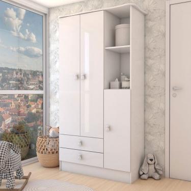 Imagem de Guarda-Roupa Infantil Prince 3 Portas 2 Gavetas Branco - Panorama Móveis