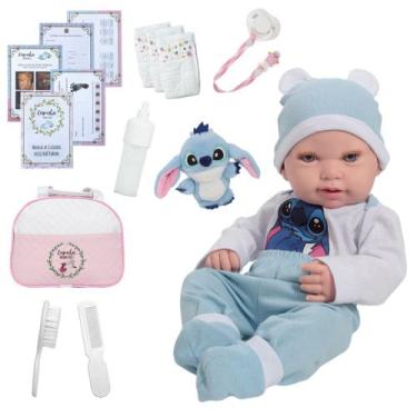 Imagem de Bebê Reborn 100% Silicone Recém Nascida Stitch Acessórios - Cegonha Re