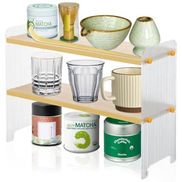Imagem de Matcha Station – Conjunto organizador de batedor matcha de acrílico de 2 camadas, prateleira para bancada, conjunto de batedor Matcha para armazenar canecas de chá verde em pó na sala de chá, café