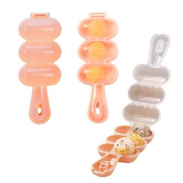Imagem de Conjunto de 3 moldes de bola de arroz redondos mini onigiri shakers faça-você-mesmo molde de máquina de arroz para sushi bento moldar alimentos crianças almoço cozinha ferramenta