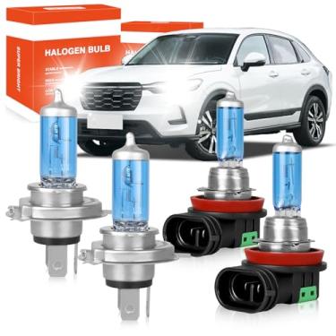 Imagem de OQSNCV Adequado para Honda Hrv HR-V (2016 2017 2018) Lâmpadas de farol de halogêneo de alto desempenho, 9003/H4 farol alto e baixo + kit de lâmpadas de substituição de farol de neblina H11 100W 4200K